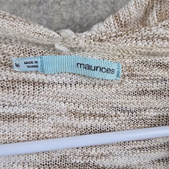 Maurices Striped Long Cardigan Sweater Open Front Multicolor Cotton Blend Medium - Picture 4 of 8